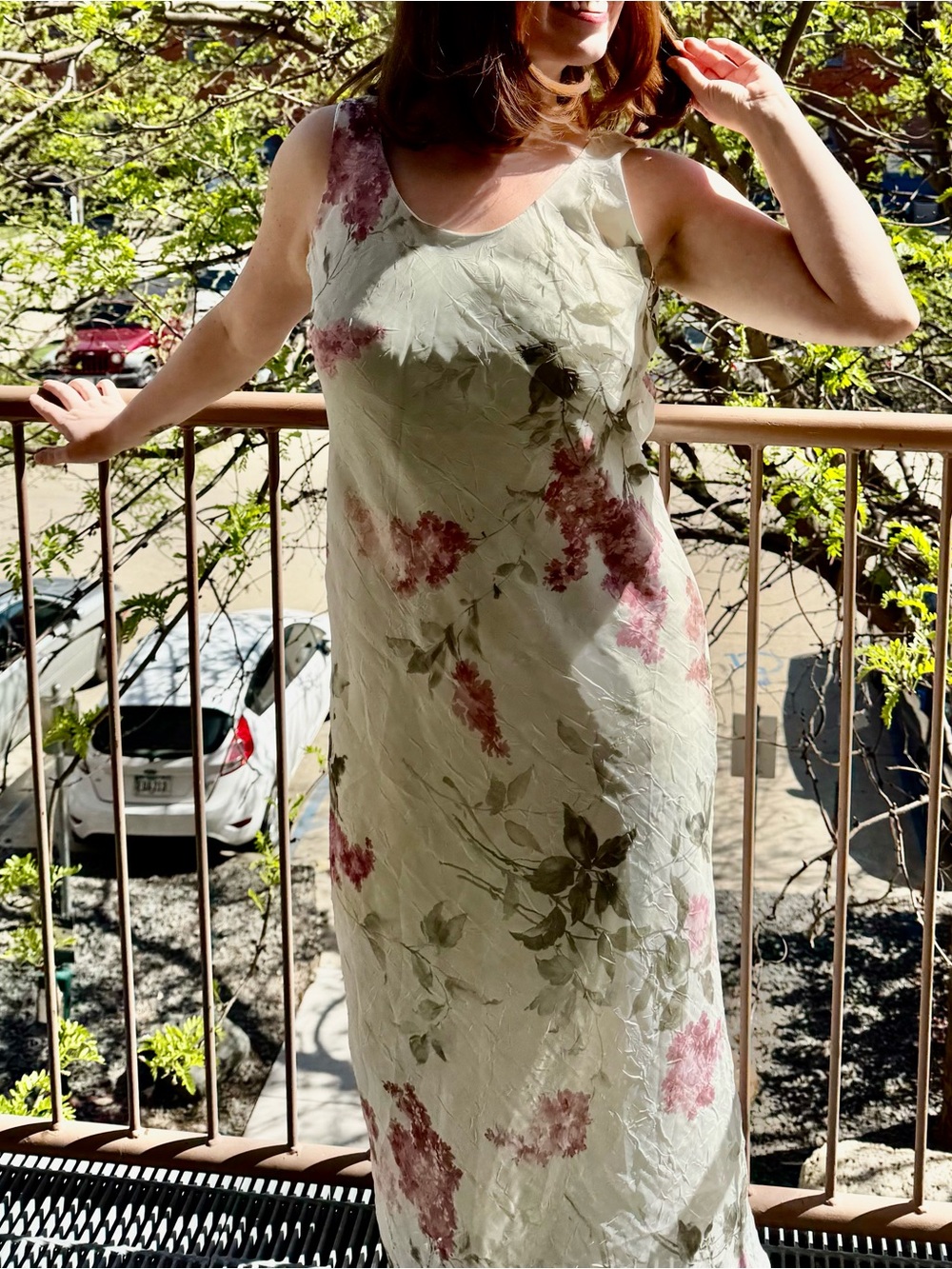 Vintage Cottagecore Green Floral Maxi Dress Elevated Garden Wedding